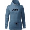 Judo nápis + postavy - Mikina dámská Cape s kapucí - L ( Denim )