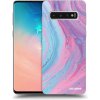 Picasee silikónový čierny obal pre Samsung Galaxy S10 G973 - Pink liquid