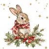 Papierové poľovnícke obrúsky - Vianočný zajačik