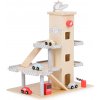 Eco Toys Veľká drevená garáž s výťahom hnedá