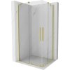 Mexen Velar Duo, sprchový kút s posuvnými dverami 100(dvere) x 90(dvere) cm, 8mm číre sklo, zlatý matný profil, 871-100-090-02-55