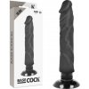 Basecock - realistic vibrator 2-1 black 20 cm -o- 4 cm