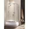 RADAWAY PREMIUM PLUS E1700 120 x 90cm sprchový kút oblúkový asymetrický nízky, profil chróm - 06 sklo Fabrik