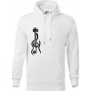 Husľový kľúč gitara - Mikina pánska Cape s kapucňou - L ( Biela )