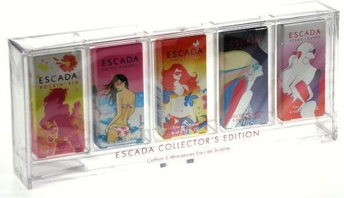 Escada EDT Rock in Rio 4 ml + EDT Pacific Paradise 4 ml + EDT Sunset Heat 4 ml + EDT Moon Sparkle 4 ml + EDT Ocean Lounge 4 ml pre ženy darčeková sada