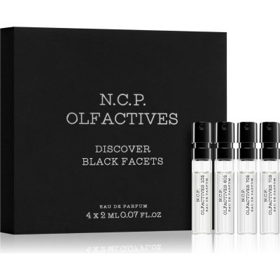 N.C.P. Olfactives Black Facets Discovery set 102 Ginger & Lime EDP U 50 ml parfumovaná voda 2 ml + 602 Sandalwood & Cedarwood EDP U 50 ml parfumovaná voda 2 ml + 702 Musk & Amber EDP U 50 ml parfumova