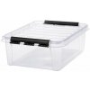 Úložný box, plastový, 21 l, čierne úchytky, SMARTSTORE Classic 24, priehľadný