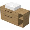 INTEDOOR Kúpeľ.skriňa+umývadl BEE, úchyt čierny, 120cm, regál vpravo dub Hickory