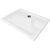 Mexen SLIM - Obdĺžniková sprchová vanička 100x90x5cm + čierny sifón, biela, 40109010B