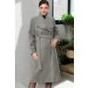 Z6645 DEWBERRY WOMEN'S COAT-PLAIN GREY šedá M dewberry 2465430600264