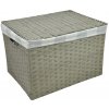 Vingo Úložný box s vekom sivý 36x25 cm v. 26 cm