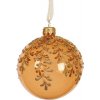 Vianočná ozdoba sklenená guľa Ø 8 cm farba brandy