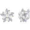 Silvego Strieborné náušnice Rebecca s pravými perlami a Brilliance Zirconia FW3667EW