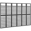 Shumee 6dílná dělicí stěna / treláž masivní jedle černá 316485 242,5 x 180 cm