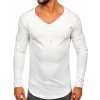 Biele pánske tričko s dlhými rukávmi Bolf 5059A