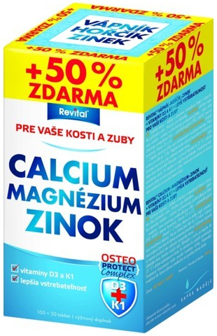 Revital Vápník + hořčík + zinek + Vitamín D3 + K1 150 tabliet od 6,69 € -  Heureka.sk