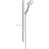 Hansgrohe Raindance Select S120 - Sprchová sústava s 3jet sprchou a poličkou chróm/biela 27648400