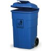 Plastový odpadkový kôš na kolieskach kôš, 120 l, modrý