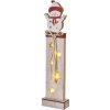 Emos DCWW12 LED dekorace dřevěná sněhulák 46 cm 2x AA vnitřní teplá bílá časovač