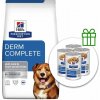 Hill's Prescription Diet Canine Derm Complete 12 kg + 4 konzervy ZADARMO