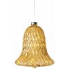 SIRIUS Sklenený LED zvon, zlatý, Ø 9 × 10 cm, 5 LED, IP20, 1× AAA