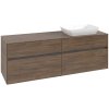 VILLEROY & BOCH Collaro závesná skrinka pod umývadlo na dosku (umývadlo vpravo), 4 zásuvky, 1600 x 500 x 548 mm, Arizona Oak, C12200VH