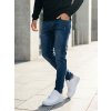 Tmavomodré pánske slim fit rifľové nohavice Bolf 6558-2