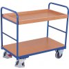 Variofit Policový vozík, 2 police s ohranením, Variofit, ložná plocha 120 x 80 cm, do 250 kg, modrá/antracit Farba: modrá RAL5010