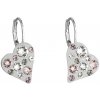 Evolution Group Náušnice bižutéria so Swarovski krištáľmi šedé srdce 51043.3