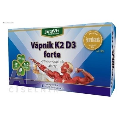 JutaVit Vápnik K2 D3 forte 600 mg 60 tabliet