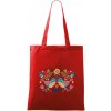Folklór - dva farebné vtáčiky - Taška bavlnená - 42 x 38 cm ( Červená )