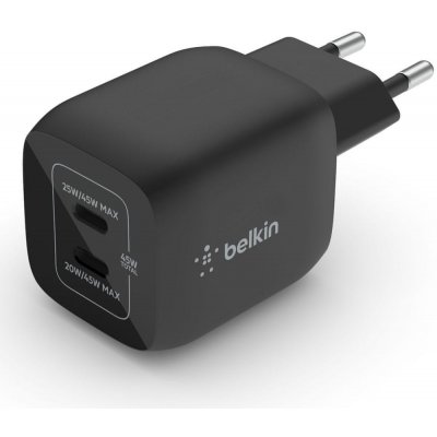 Belkin Duálna 45W USB-C Power Delivery GaN PPS nástenná nabíjačka, čierna, WCH011vfBK