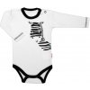Baby Nellys Body dlhý rukáv biele Zebra