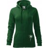 Kopretina - dole na výšku - Mikina dámska trendy zipper s kapucňou - 2XL ( Fľaškovozelená )