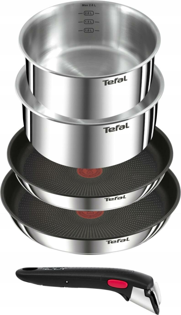 Tefal L897S574 - súprava 5 hrncov pre jednoduché varenie a úsporu miesta v kuchyni.