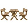 Asko a.s. PARTY - záhradný set stolu s lavicemi, borovica