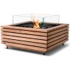 exkluzívny ohniskový stolík BASE 30 – moderný stolík s bioetanolovým, plynovým alebo propánovým ohniskom Farba: TEAK, Farba horákov: Čierna