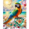 Diamantový obraz Papagáj na pláži