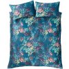 Zelenomodré zamatové obliečky na dvojlôžko/predĺžené 230x220 cm Bridgerton Romantic Floral – Catherine Lansfield