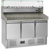 TEFCOLD Chladiaca pizza stôl s nadstavbou | PT 1365 + VK33-140 | 3 dvere GN1/1