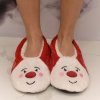 Dámske plyšové bielo-červené ponožky Santa Cozy