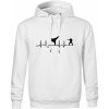 Karate EKG - Oversized mikina pánska Moon - kratšia + širšia - 3XL ( Biela )
