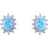 INFINITYSILVER Strieborné náušnice s modrým opálom a zirkónmi KE247OPms