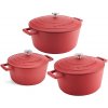 Sada hrncov MasterClass 20, 24 a 28 cm (5 l) s nepriľnavým povrchom, červené MCMCRDRED3