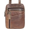DIVILEY Pánska kožená taška cez rameno Jerry hnedá I
