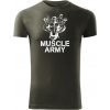 Dragowa fitness tričko muscle army team olivové
