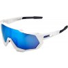 Okuliare 100% SPEEDTRAP - Matte White - HiPER Blue Multilayer Mirror Lens