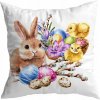 OBliečka na VANKÚŠ Veľká noc DEKORAČNÁ 45x45 CM SVATOČNÁ ZAJAC KRÁLIK VZOR 215