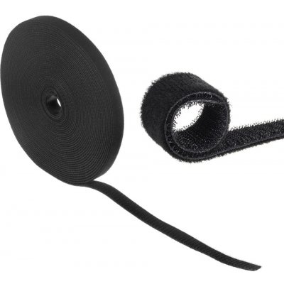Maclean, páska, suchý zips, obojstranná, 20 mm*15,3 m, čierna MCTV-542
