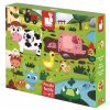 Janod Puzzle dotykové Zvieratká na farme s textúrou 20 ks